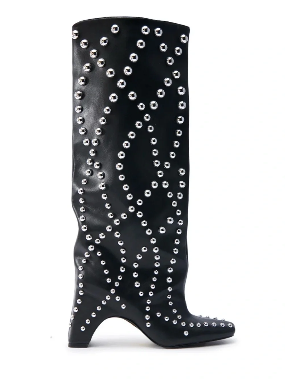 Black Studded Over-the-Knee Boots